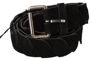 Cinturón de cintura GF Ferre Negro WX Hebilla en tono plateado
