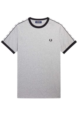 Camiseta Ringer Taped para Hombre Fred Perry Steel Marl
