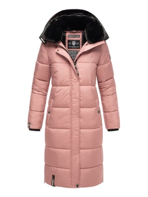 Marikoo abrigo de invierno mujer – Largo acolchado con capucha desmontable