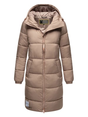 Abrigo largo acolchado Marikoo para mujer con capucha – Nomadiaa