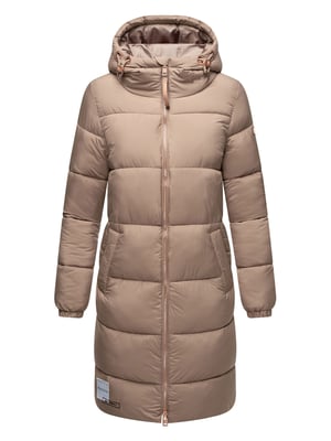Abrigo largo acolchado Marikoo para mujer con capucha – Nomadiaa