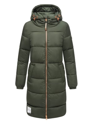 Abrigo largo acolchado Marikoo para mujer con capucha – Nomadiaa