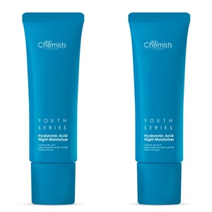skinChemists Serie Juventud Crema Hidratante Nocturna 1% Ácido Hialurónico 50ml x 2 Paquete Dúo