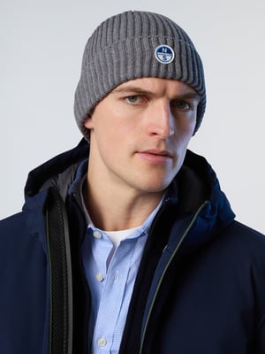 Gorro North Sails de canalé ancho con parche de logo