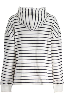 Sudadera con capucha de cremallera a rayas bretonas