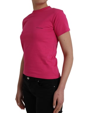 Camiseta de logo Balenciaga de manga corta rosa