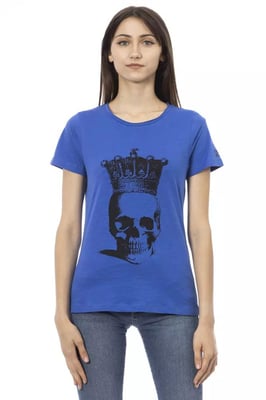 Camiseta de manga corta con calavera y corona