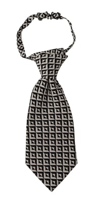 Corbata de Patrón Geométrico Negro y Beige