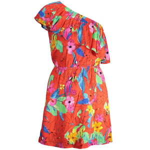 Vestido de Corte Relaxed con Estampado de Papagayo Floral