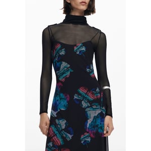 Vestido midi con estampado floral