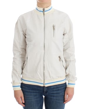 Chaqueta de punto con cremallera tipo bomber casual