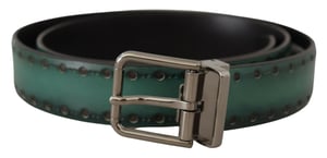 Cinturón de cuero verde azulado
