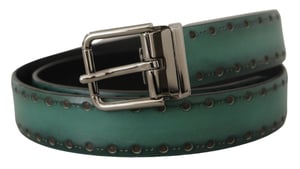 Cinturón de cuero verde azulado
