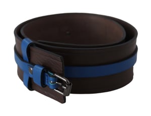 Cinturón de cuero con ribete azul
