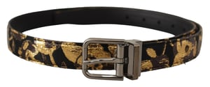 Cinturón de Brocado Negro Dorado