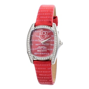 Reloj de Pulsera de Cuero Rojo Hello Kitty