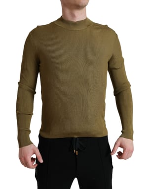 Suéter de canalé con cuello alto