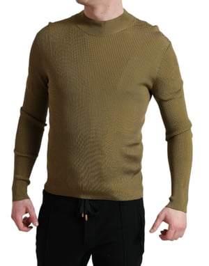 Suéter de canalé con cuello alto