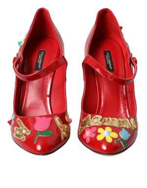 Zapatos de tacón alto Mary Jane con estampado floral
