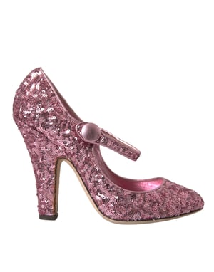 Zapatos de tacón Mary Jane con lentejuelas