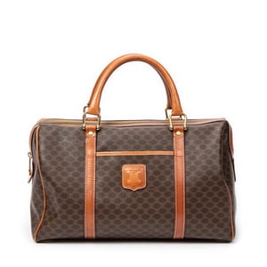 Celine Vintage Medium Boston  en Marrón Lona recubierta