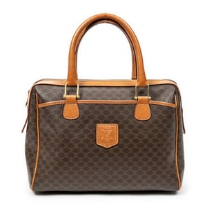 Celine Vintage Small Slip Pocket Boston  en Marrón Lona recubierta