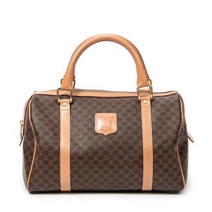 Celine Vintage Small Boston  en Marrón/Beige Lona recubierta