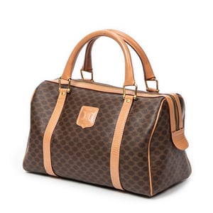Celine Vintage Small Boston  en Marrón/Beige Lona recubierta