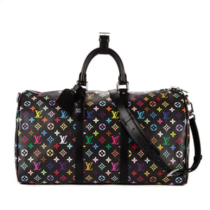 Louis Vuitton Re-Edition Takashi Murakami Multicolore Keepall 50 en Negro/Multicolor Lona recubierta