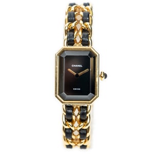 Chanel Première L en Negro/Dorado Acero inoxidable sin níquel