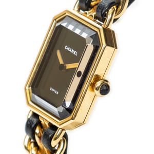Chanel Première L en Negro/Dorado Acero inoxidable sin níquel