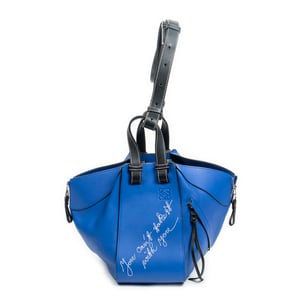 Loewe Small Bicolor Hammock  en Azul/Negro Piel de becerro