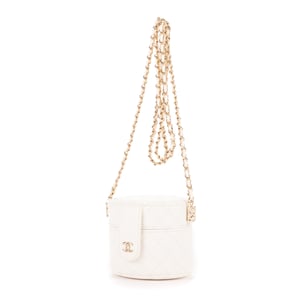 Chanel Cosmetic Vanity Chain Crossbody  en Blanco Piel de becerro
