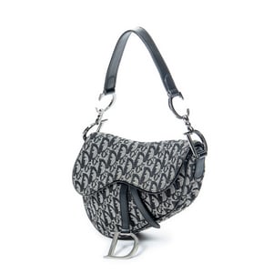 Dior Saddle Bag  en Gris/Negro Lienzo
