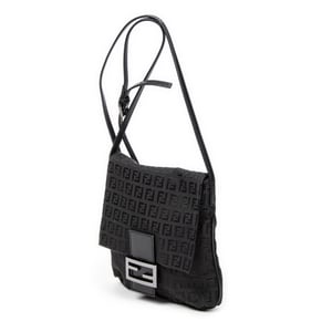 Fendi Small Flap Crossbody  en Negro Lienzo