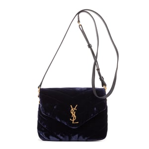 Yves Saint Laurent Toy Loulou Crossbody  en Azul marino Lienzo