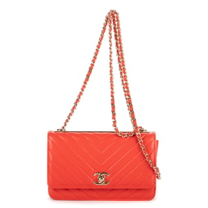 Chanel Trendy Wallet on Chain  en Naranja Piel de becerro
