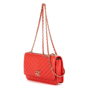 Chanel Trendy Wallet on Chain  en Naranja Piel de becerro