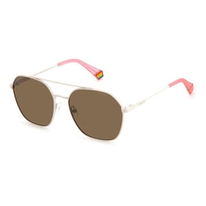 Gafas de sol de acero inoxidable beige Polaroid