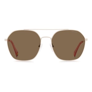 Gafas de sol de acero inoxidable beige Polaroid