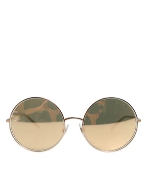 Gafas de sol redondas con lentes dorados de metal