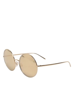 Gafas de sol redondas con lentes dorados de metal