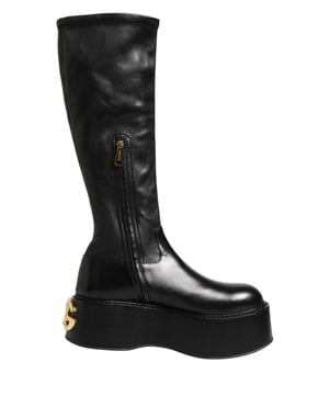 Botas de cuero hasta la rodilla con plataforma