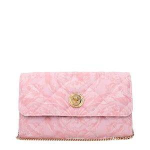 Bolso de mano de tela rosa