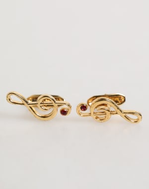 Pin de Metal de Bronce con Nota Musical Dorada Accesorio para Hombres Gemelos