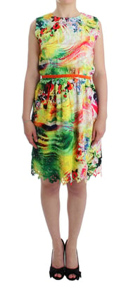 Vestido de Seda con Corte Láser Floral