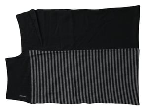 Chal de Lana con Rayas Negros y Grises para Cuello
