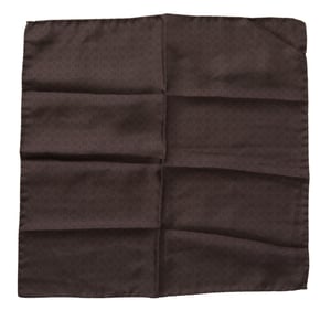 Pañuelo de seda cuadrado estampado marrón