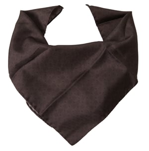 Pañuelo de seda cuadrado estampado marrón