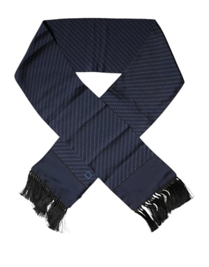 Bufanda cuello con flecos Fantasía Azul Oscuro